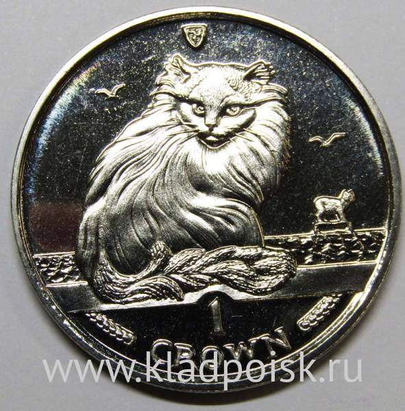 Монета 1 крона Остров Мэн, 1995, Турецкая ангора