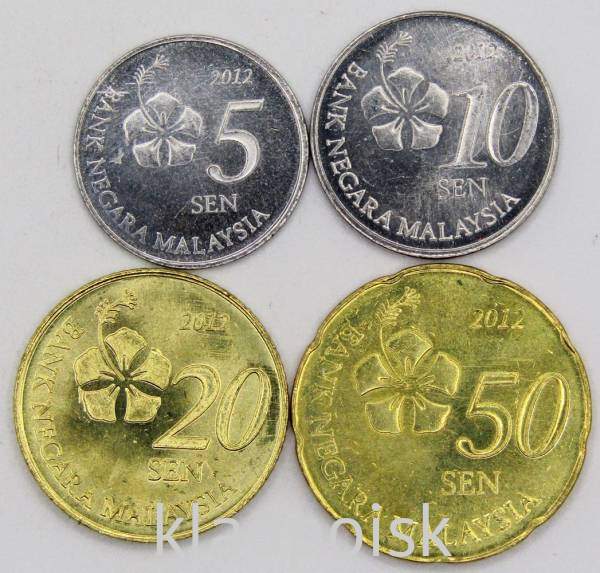 Набор монет Малайзии 2012-2017 гг., 4 монеты