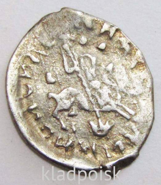 Денга Василий II Васильевич «Тёмный», серебро, Голова/всадник