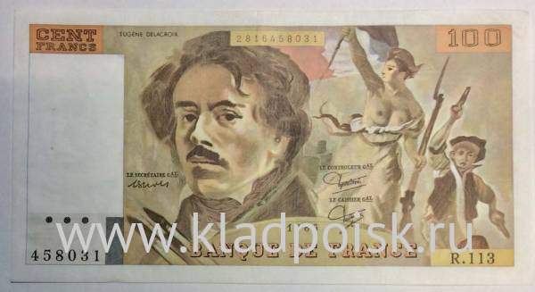 Банкнота 100 франков 1986 года Франция (Делакруа)