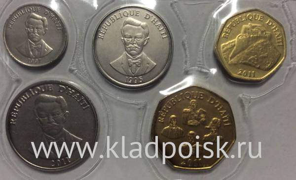 Набор регулярных монет Гаити. 1995-2011 гг., 5 монет