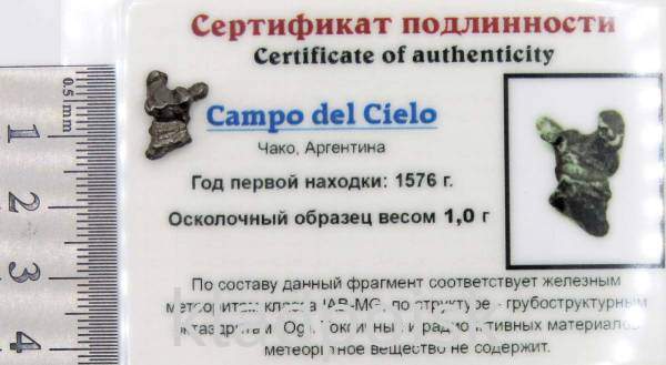 Осколок метеорита Campo del Cielo, арт 29