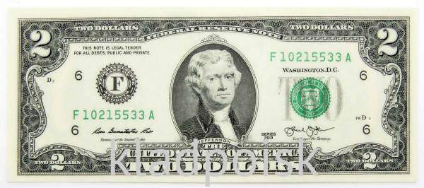 Банкнота 2 доллара США 2013 года, F - Атланта