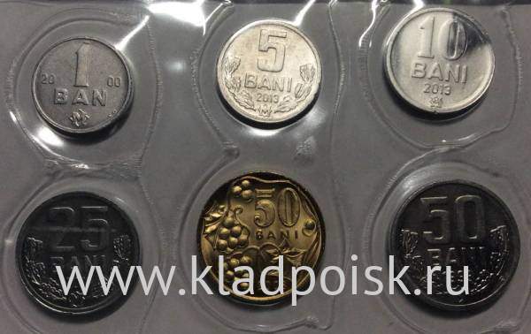 Набор регулярных монет Молдовы 1993-2011 гг., 6 монет