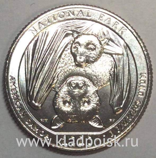 Монета 25 центов США Национальный парк Американского Самоа (2020) D