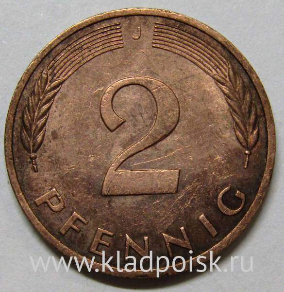 Монета 2 пфеннига Германия 1988 (J) Монета 2 пфеннига Германия 1988 (J)
