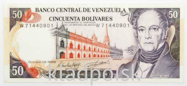 Банкнота Венесуэла 50 боливаров 1998 года