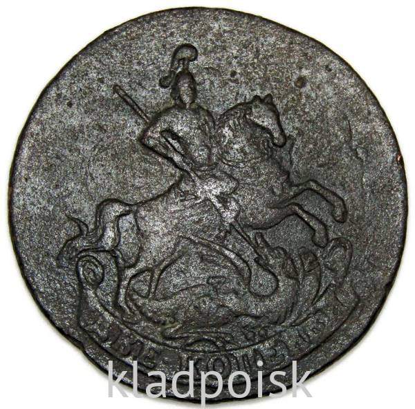 Монета 2 копейки 1757 года, Российская Империя, Елизавета I Монета 2 копейки 1757 года, Российская Империя, Елизавета I