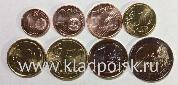 Годовой набор монет Евро Латвия 2014