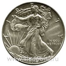 Монета 1 доллар США «Шагающая свобода» Серебро 900 пр. (2013-2016) Монета 1 доллар США «Шагающая свобода» Серебро 900 пр. (2013-2016)