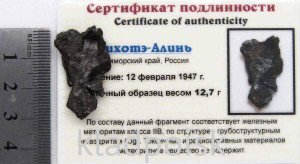 Осколок метеорита Сихотэ-Алинь арт 12