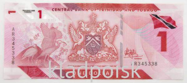 Банкнота 1 доллар 2020 года - Тринидад и Тобаго Банкнота 1 доллар 2020 года - Тринидад и Тобаго