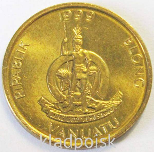 Регулярная монета Вануату 1 вату 1999 года