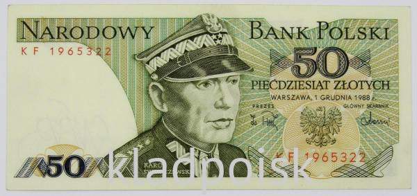Банкнота 50 злотых 1988 года Польша, арт 2