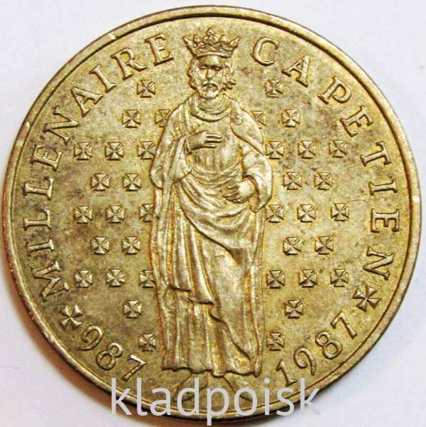 Монета 10 франков 1987 года Франция, Тысячелетие династии Капетингов