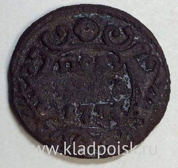 Монета полушка 1736 года, Российская Империя, Анна Иоановна, арт 2