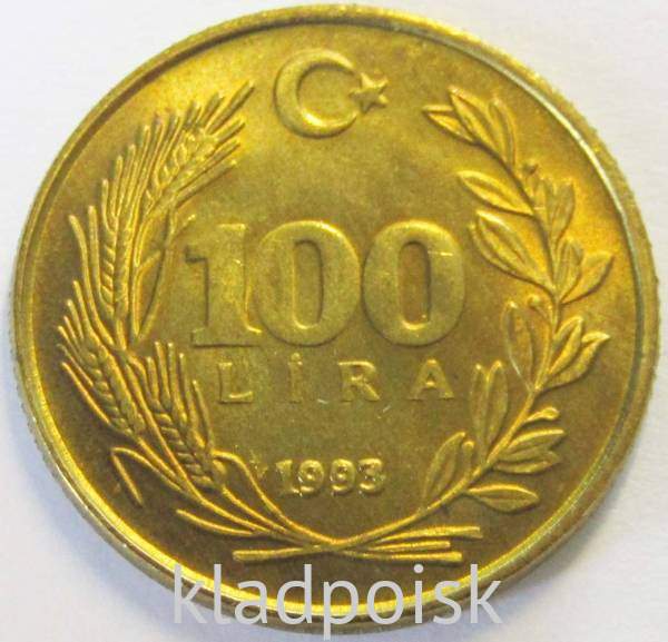 Монета 100 лир 1993 года, Турция