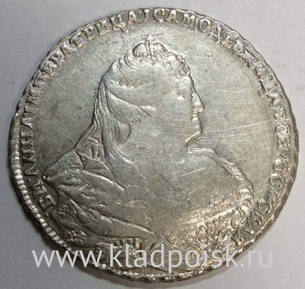 Монета рубль 1740 г. Российская Империя, Анна Иоанновна