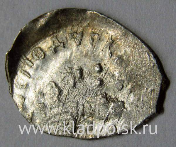 Денга Василий II Васильевич «Тёмный», серебро, Князь с отрубленной головой в руке/всадник с копьем, арт 8