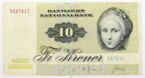 Банкнота 10 крон 1972 года Дания Банкнота 10 крон 1972 года Дания