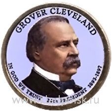 Монета с цветным изображением 1 доллар США (2012) 24-ый Президент Гровер Кливленд