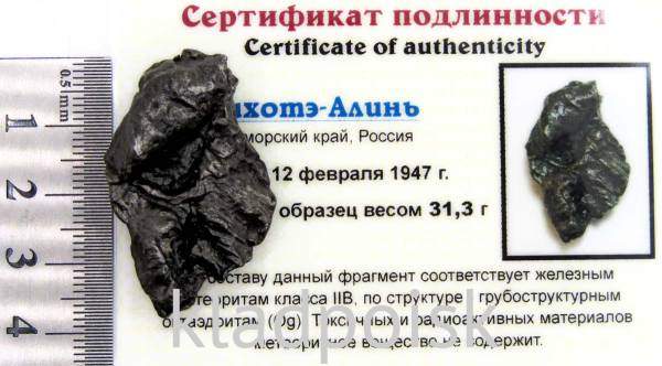 Осколок метеорита Сихотэ-Алинь арт 46