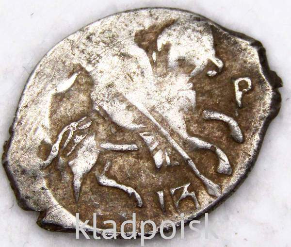 Копейка (чешуя) серебро Иван IV Васильевич Грозный 1533-1584 гг., Псковский денежный двор, IB-P