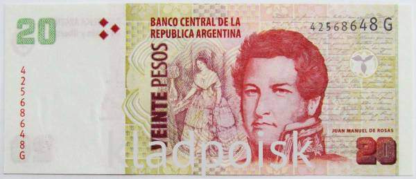 Банкнота Аргентина 20 песо 2018 года, арт 2