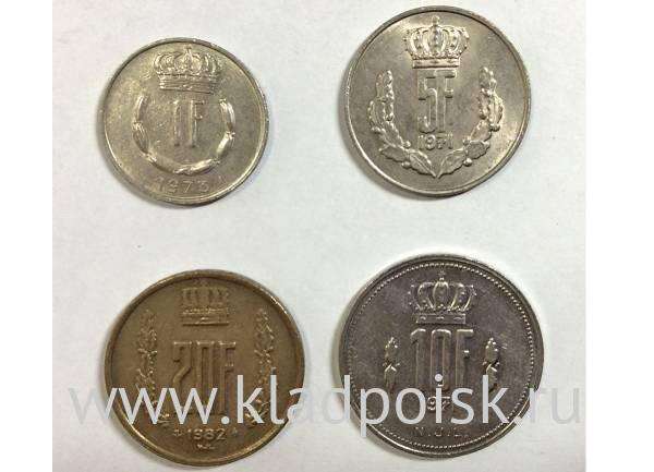 Набор монет Люксембург Жан I. Первый выпуск. 1965-1984, 4 монеты