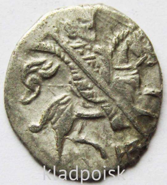 Копейка (чешуя) серебро Иван IV Васильевич Грозный 1533-1584 гг., Псков, ИВ-Р, 5 строк Копейка (чешуя) серебро Иван IV Васильевич Грозный 1533-1584 гг., Псков, ИВ-Р, 5 строк