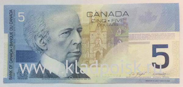 Полимерная банкнота 5 долларов 2002 Канада - Хоккей