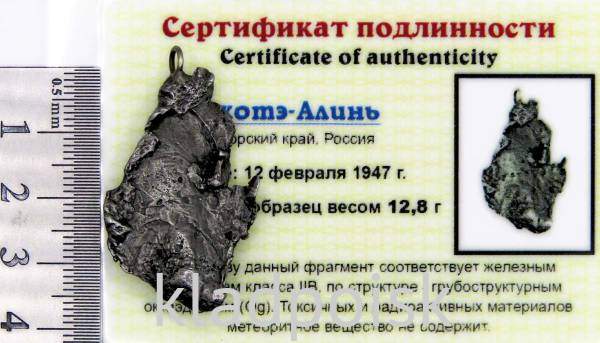 Подвеска из метеорита Сихотэ-Алинь Подвеска из метеорита Сихотэ-Алинь