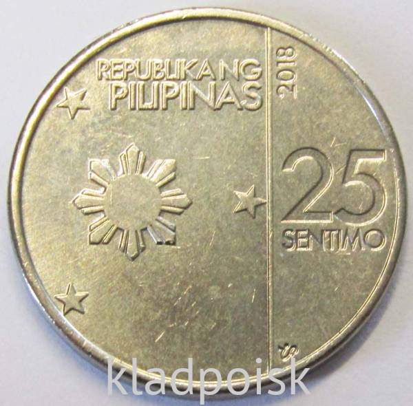 Монета 25 сентимо 2018 года Филиппины