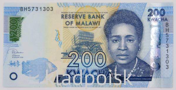 Банкнота 200 квач 2020 года Малави