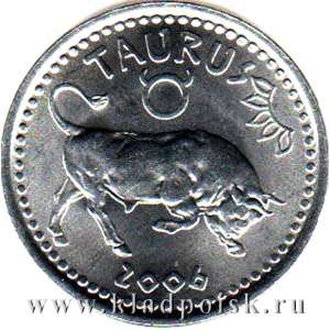Монета 10 шиллингов Сомалиленд Знаки Зодиака – Телец