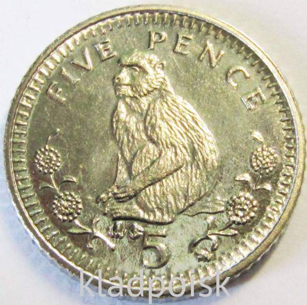 Регулярная монета 5 пенсов 2003 года Гибралтар