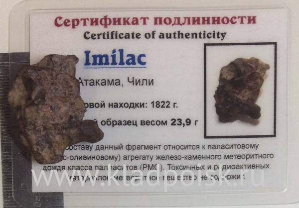 Осколок метеорита Imilac арт 3 Осколок метеорита Imilac арт 3