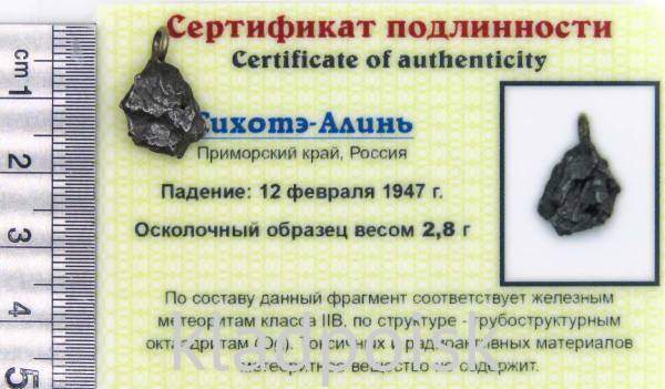 Подвеска из метеорита Сихотэ-Алинь (арт 58) Подвеска из метеорита Сихотэ-Алинь (арт 58)