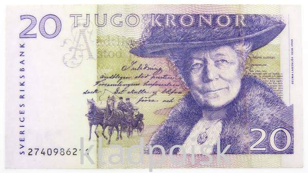 Банкнота 20 крон 1997-2008 гг. Швеция