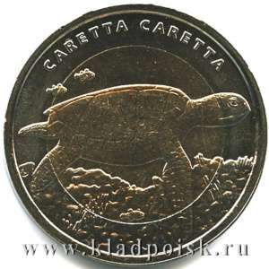 Монета 1 лира Турция – Черепаха, 2009