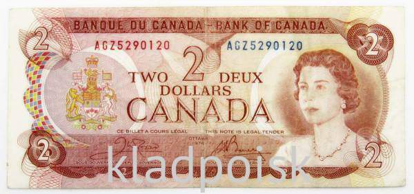 Банкнота 2 доллара 1974 Канада Банкнота 2 доллара 1974 Канада