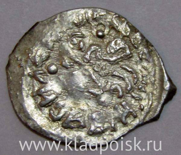 Денга Василий II Васильевич «Тёмный», серебро, Всадник/строчник, арт 7