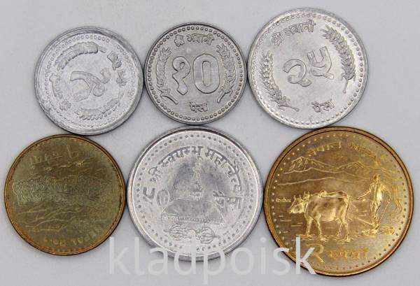 Набор регулярных монет Непала, 6 монет
