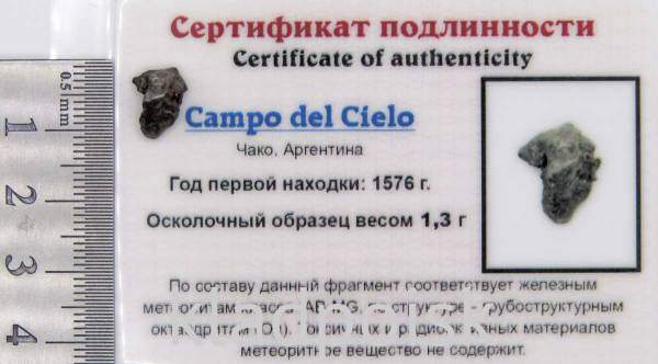 Осколок метеорита Campo del Cielo, арт 13