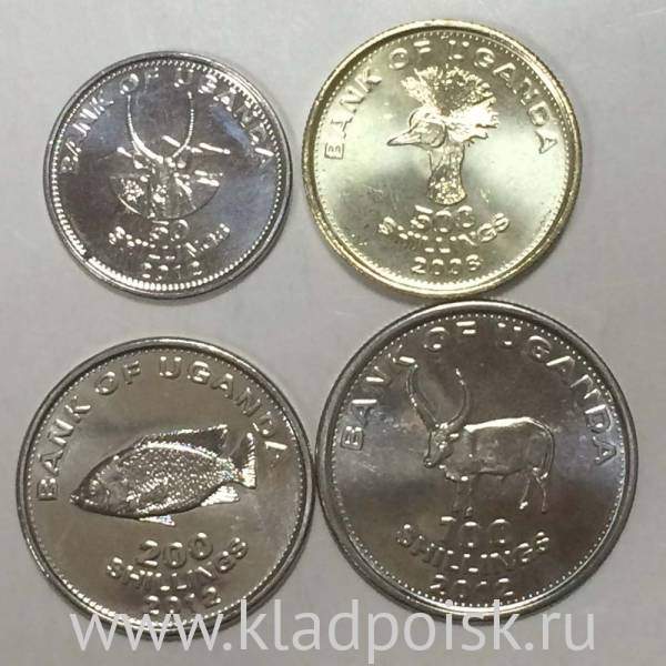 Набор регулярных монет Уганды 2008-2012, 4 монеты Набор регулярных монет Уганды 2008-2012, 4 монеты