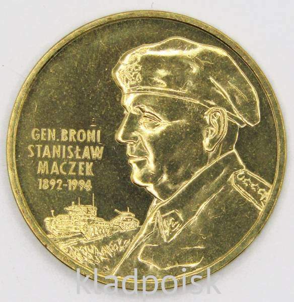 Монета 2 злотых Польша 2003 - Бригадный генерал Станислав Мацек