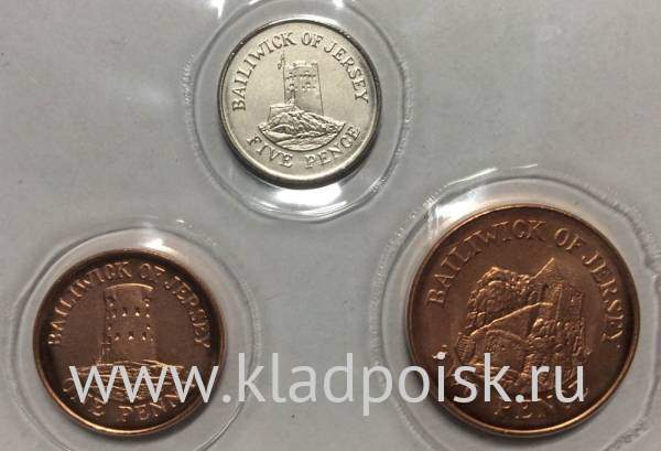 Набор регулярных монет Джерси, 3 монеты 2008 года
