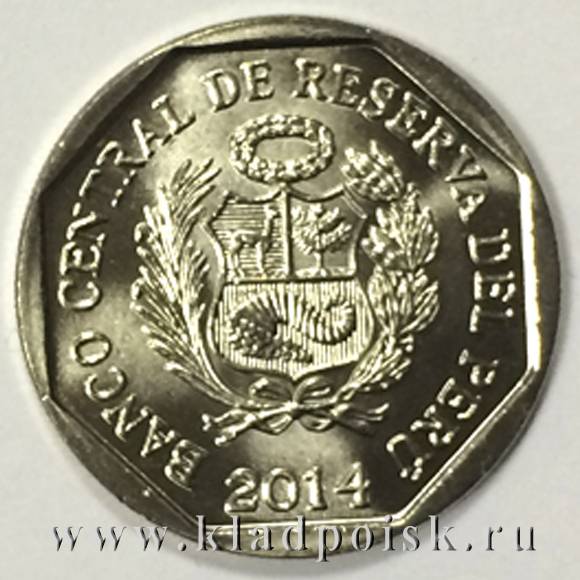 Монета Перу 1 соль Храм Луны, 2014