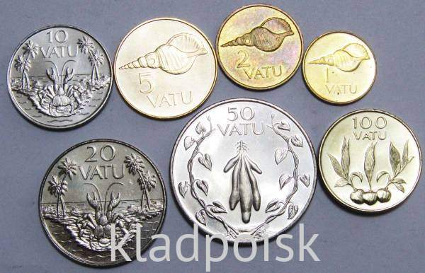 Набор монет Вануату 1990-2010 гг, 7 монет