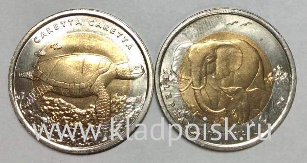 Набор монет 1 лира Турция – Слон, Черепаха, 2009